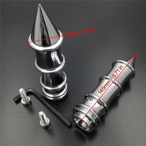 Chrome Spike Front Foot Pegs Pedals footpeg Rest For 1985-2008 Yamaha V-Max Vmax 1200 VMX1200 20th Anniversary Limited Edition