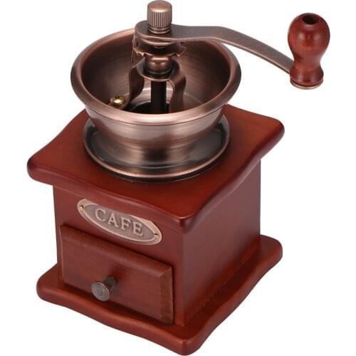 Classical Wooden Manual Coffee Grinder Creative Retro Coffee Bean Mill Maker Hand Conical Burr Grinders