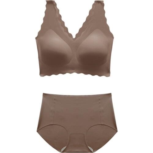 Large size womens underwear suit xxl one-piece seamless comfortable no steel ring high stretch ice silk fabric