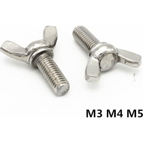 M3/M4/M5 DIN316 Butterfly Bolt Wing Bolt Set Wing Nuts Claw Screw Thumbscrew Stainless Steel