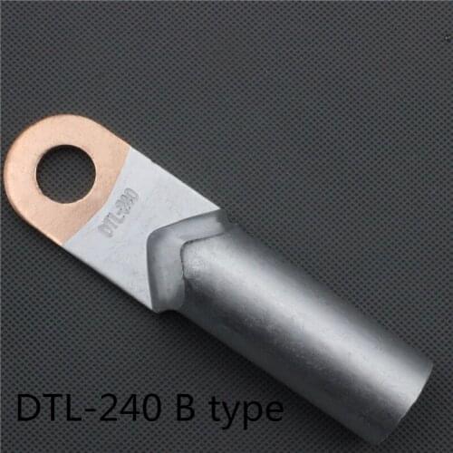 1piece DTL-240 240mm2 Cable Lug Terminal Connector Copper Tone for 17mm Dia Bolt Electric power fittingsFactory standard B type