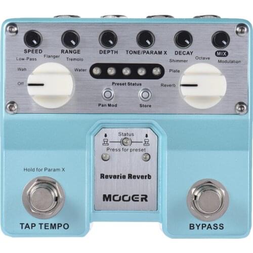 MOOER Reverie Reverb Guitar Effect Pedal 5 Reverberation Modes 5 Enhancing Effects with Two Footswitch