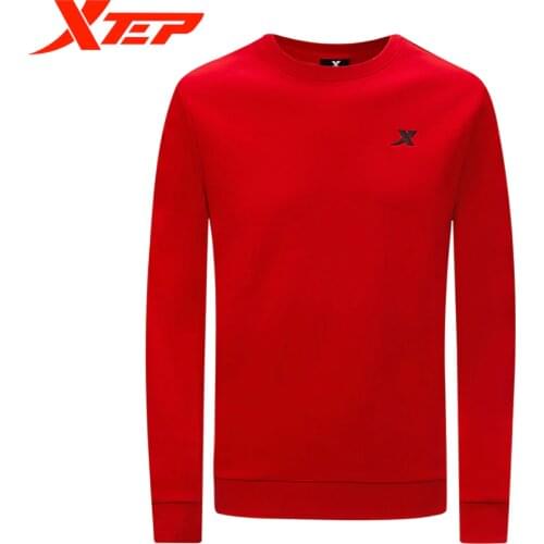 Xtep MenS Sweater 2020 Winter New Plus Velvet Warmth MenS Round Neck Letter Printing Sports Pullover 880429920129