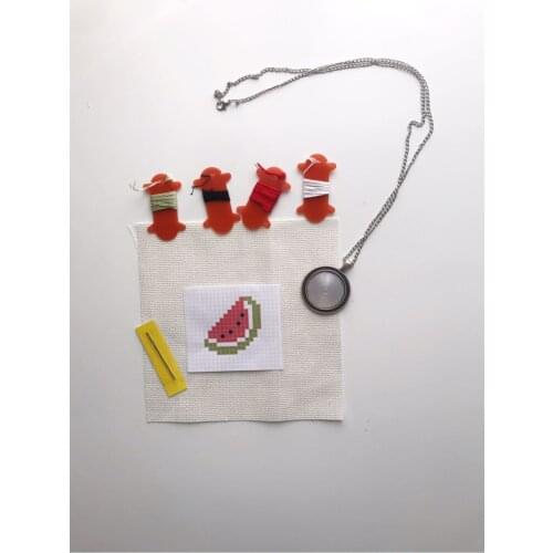 Cross stitch Pendant Set