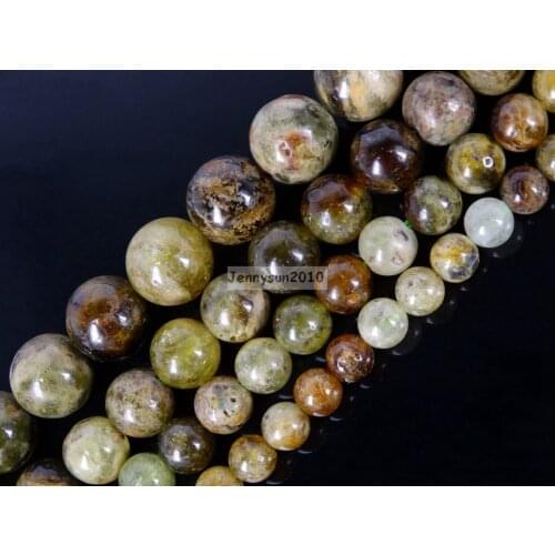 Natural Tsavorite Gems Stone Round Spacer Loose Beads 15'' 4mm 5mm 8mm 10mm 12mm for Jewelry Making Crafts 5 Strands/Pack