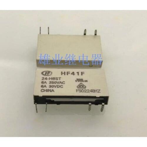 NEW 24V relay HF41F-24-H8ST HF41F 24-H8ST HF41F-24-H8ST HF41F24H8ST 24V 24VDC DC24V 6A 250VAC 4PIN