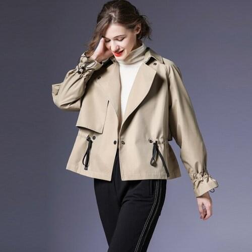 Женские короткие тренчи OIBEE China At AliExpress