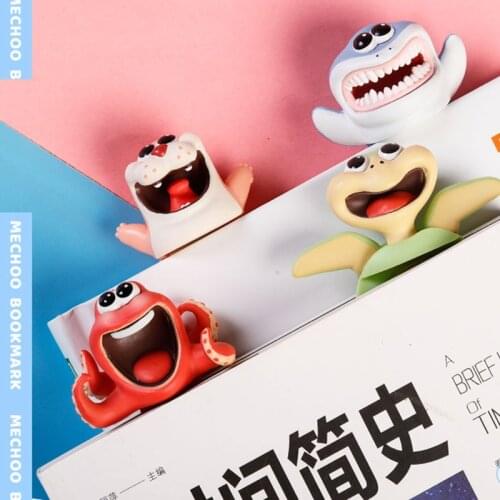 Originality 3D Stereo Bookmark PVC Cartoon Animal Bookmark Original material Funny School Stationery Cute funny cartoon Gift Box