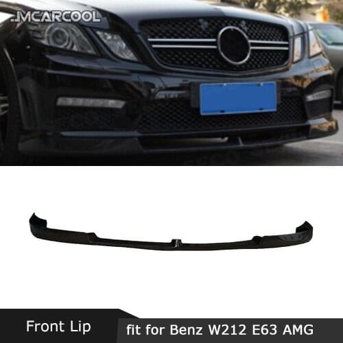 For Benz E Class W212 E260 E300 E400 E63 AMG 2010-2013 Front Lip Carbon Fiber / FRP V Style Head Bumper Chin Aprons Spoiler