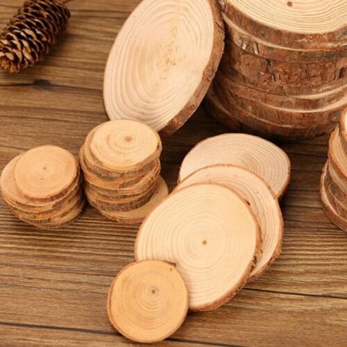 DIY Natural Round Wood Coasters Cup Mat Tea Coffee Mug Drinks Holder Table Mat Wooden Coasters for Drinks for Tableware Decor