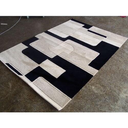 Custom Living room Coffee table Bedroom modern Minimalist study in Black White Fashion Plaid Handmade Carpets Acrylic alfombras