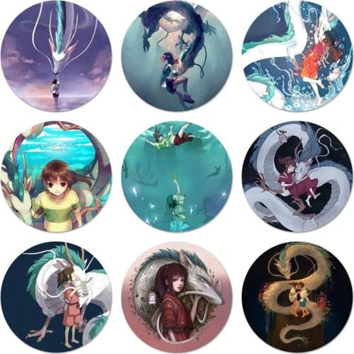 Spirited Away Haku Dragon And Chihiro Icons Pins Badge Decoration Brooches Metal Badges For Backpack Decoration