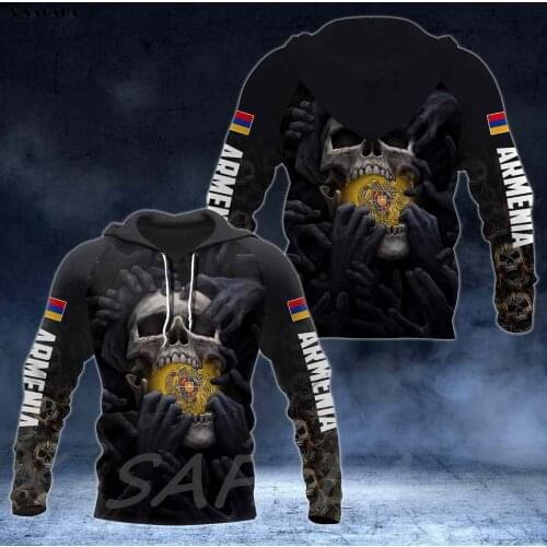 ARMENIA Flag COAT OF ARMS SKULL Country 3D Printed Man Female Zipper HOODIE Pullover Sweatshirt Hooded Jersey Tracksuits