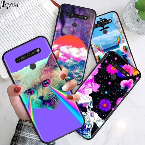 Vaporwave Art for LG G8 G8S G8X V30 V35 V40 V50 V60 ThinQ Q60 K40 K50 K51 K61 K71 K92 K62 Soft Black Phone Case