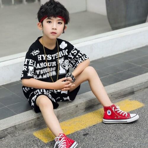 Printed Spring Summer Baby Boys Set Kids T-shirt +Shorts Sport Tracksuit Teenage Children Clothing Suit High Quality