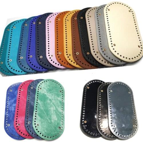 High Quality Oval Long Bottom for Knitting Bag PU leather 60 Holes Women Bags Handmade DIY Bag Accessories