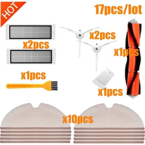 For Xiaomi Roborock S50 S5 S55 S6 s5 max E25 E35 Vacuum Cleaner Parts side brush+HEPA filter+main brush+Mop Cloth accessories