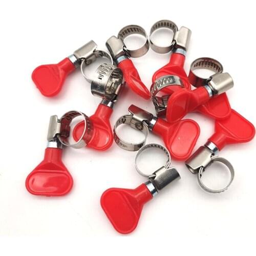 10PCS Butterfly Hose Clamp Stainless Steel Worm Clamp For 8-12mm OD Tubing