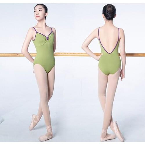 Green Ballarina Dance Wear For Women Backless Gymnastic Bodysuit Professional Ballet Tutu Dance Leotard Fairy Costume