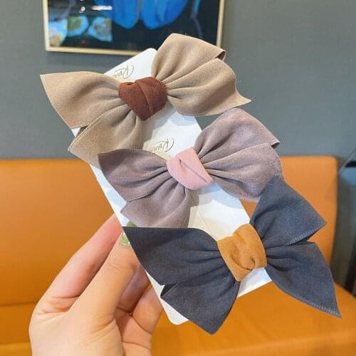 Bow Fabrics Hairpins Women Girl Fashion Coffee Color Hairclip Hair Clip Pin Barrettes Hairgrip Hair Accessories