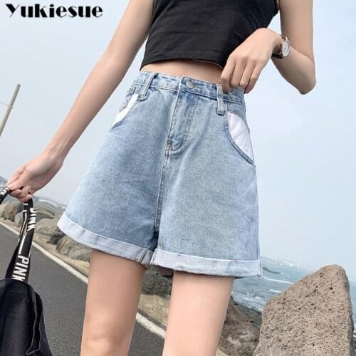 Womens shorts woman 2020 summer high waist wide leg denim shorts for women short femme jeans womens clothing ladies Plus size