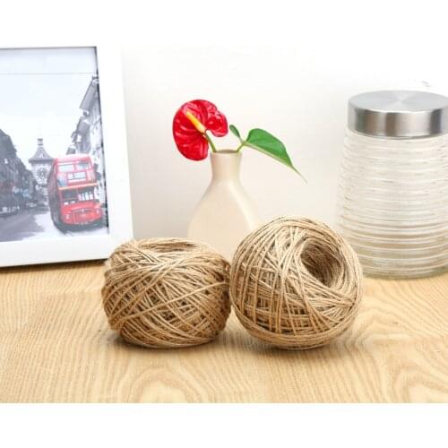100M Natural Burlap Hessian Jute Twine Cord Hemp Rope String Gift Packing Strings Christmas Event & Party Supplies