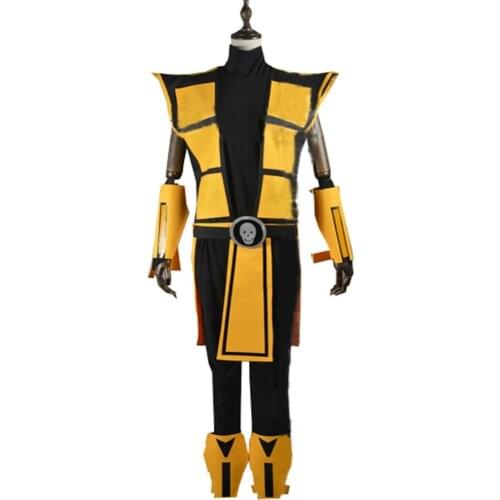 2018 Scorpion Mortal Kombat 3 Yellow Outfit Cosplay Costume Tailor Made