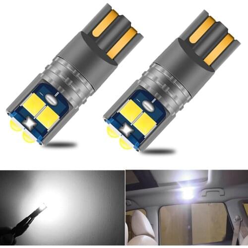 2x Led T10 W5W LED bulb 168 194 6SMD Wedge Parking Light License Plate Light Clearance Lights Reading Lamps White Orange red 12V