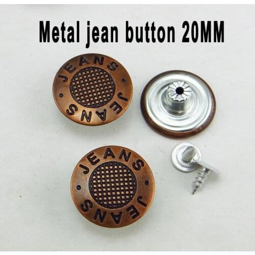 30PCS 20MM Red Dot Metal Jeans Button Fits Round Trousers Buttons Decorative Clothes Accessory JMB-380