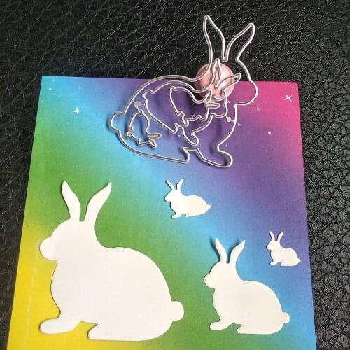 4 rabbits metal cutting mold scrapbook photo album photo frame decoration DIY handmade art