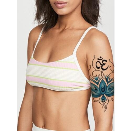 Watercolor Blue Lotus Flower Temporary Tattoos Fake Symbol Totem Design Tattoo Sexy Body Art Arm Neck Tatoos Sticker for Women