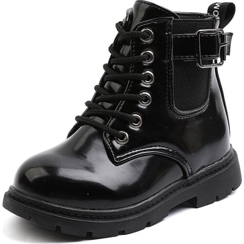 Autumn Winter Toddler Children Boots Pu Leather Boys Martin Boots Kids Snow Boots Brand Girls Boys Casual Shoes Fashion Sneakers