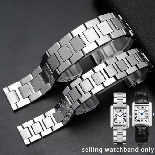 Stainless steel wristband for c-artier wristband tank solo series bracelet original classic style wristband 16 17.5 20 22 23mm