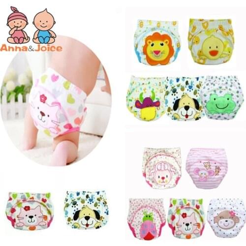 5pc/Lot Baby Diapers Children Reusable Underwear Breathable Diaper Cover Cotton Training Pants Can Tracked