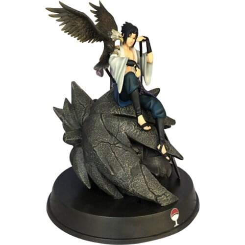 NARUTOS Shippuden Anime Prototype Model Final Valley Hawk Team Uchiha Sasuke GK Action Figure PVC 35CM Statue Collectible Toy