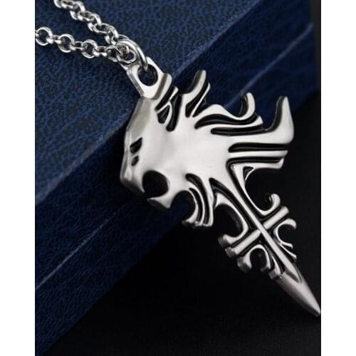 Final-Fantasys Viii Necklace Sleeping Lion Heart Griever Squall Leonhart Lion Head Cross Arrow Necklaces Pendants Game Jewelry