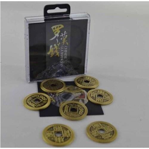 Chinese LuohanQian (Size Half Dollar Coin ),Deluxe Chinese Coin Set,China Ancient Coin,Magic Tricks,Gimmick+DVD,Illusions,Fun
