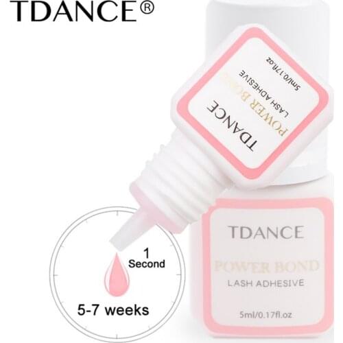 TDANCE 1 Seconds Colorful Eyelash Extension Glue Power Bond Low Smell Fast Drying Strong Long Last Professional Lash Adhesive