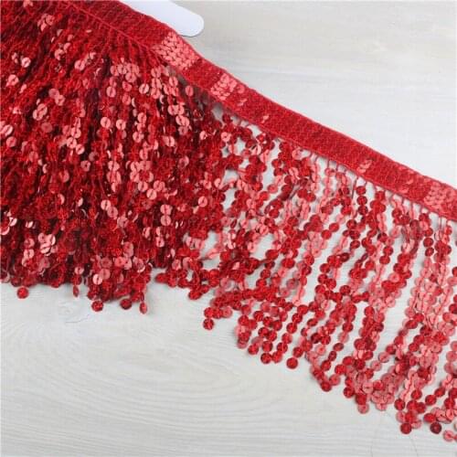 10 yards/lot 15cm wide red fringe lace tassel trimming fringe tassels polyester Latin dance costume dress DIY decoration