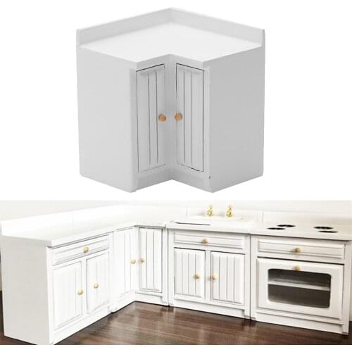 Dolls House Miniature 1/12th Scale Fitted Kitchen Corner Cabinet Cupboard