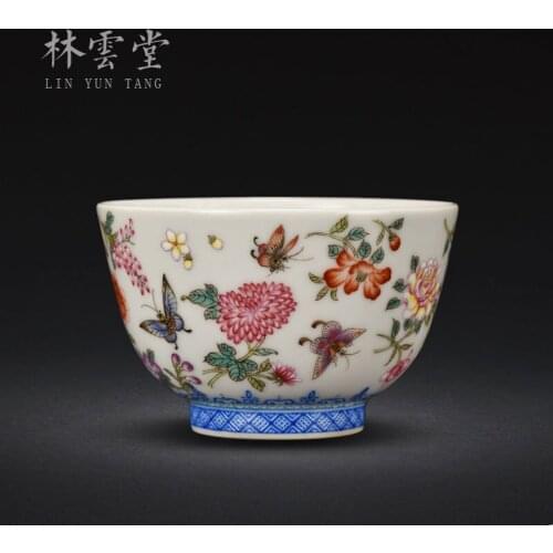 Lin Yuntang pastel recent masters cup high-grade sample tea cup jingdezhen kung fu tea cups of tea