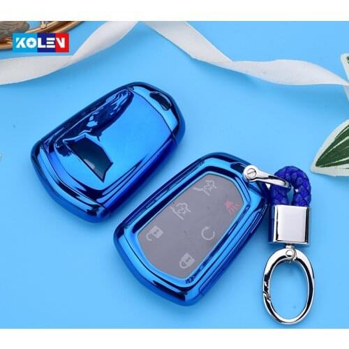 Plating Soft TPU+PC Car Remote Key Cover Case For Cadillac ATS CT6 CTS DTS DTS XT5 Escalade ESV SRX STS XTS ELR 2014-2018 Holder