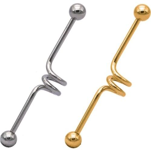 New Arrive 316L Stainless Steel Long Bar Earing for Girl Women Body Piercing Earrings Gold Steel 30pcs/lot Wholesale