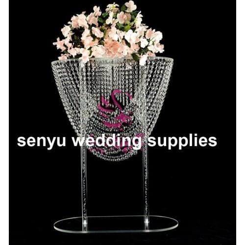 Latest crystal acrylic wedding centerpiece wedding walkway pillar wedding flower stand party decoration table deoctation sen007
