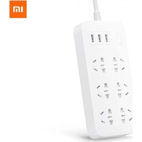 Original XiaoMi Power Strip Fast Charging 3 USB with 6 Port 1.8 M Hidden Warning Light Power Plug Power Strip Adapter Smart Home