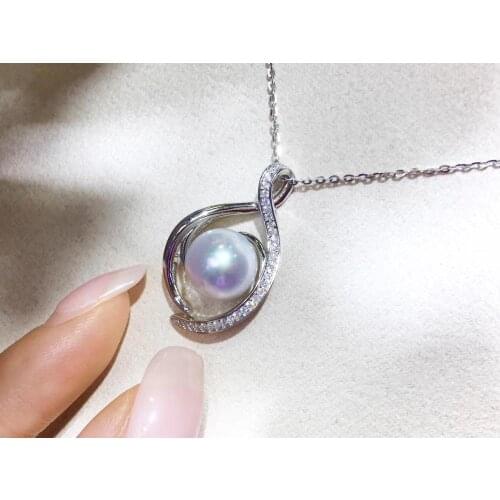 Fashion 925 Sterling Silver Pendant Mountings Base Findings Jewelry Fittings Accessories Parts for Pearls Stones Crystal Coral