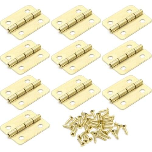 10Pcs/Set Kitchen Cabinet Door 4 Holes Drawer Hinges Jewelry Box Furniture 18x16mm