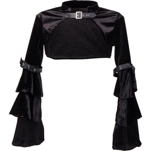 Cosplay Medieval retro Renaissance Victorian Gothic sexy coat cloak lace short shawl top for women party outfit costume