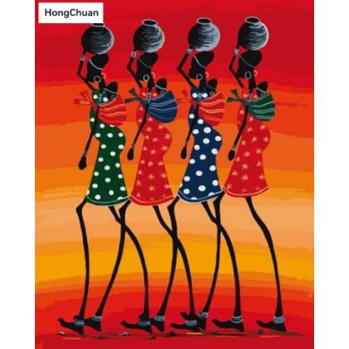 Tribal African woman 5D DIY square/round diamond painting cross stitch needlework mosaic diamond thorn show home decoration gift