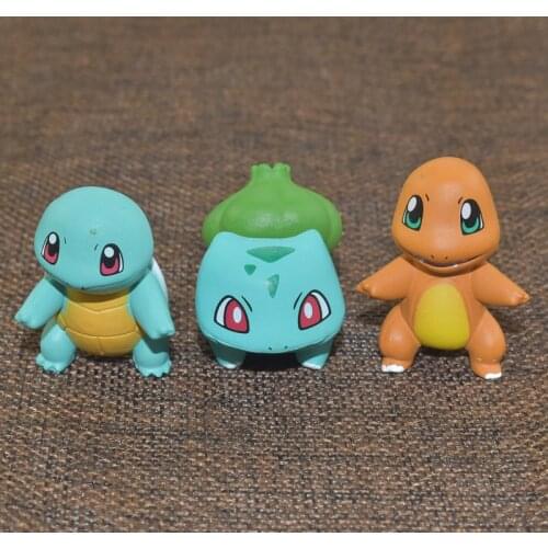 Pokemon Toys Charmander Squirtle Bulbasaur Anime Figures Model Kawaii Gifts for Kids Keychain Pendant
